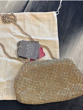 Rafe Madeleine Gold Crystal Clutch /Crossbody Bag